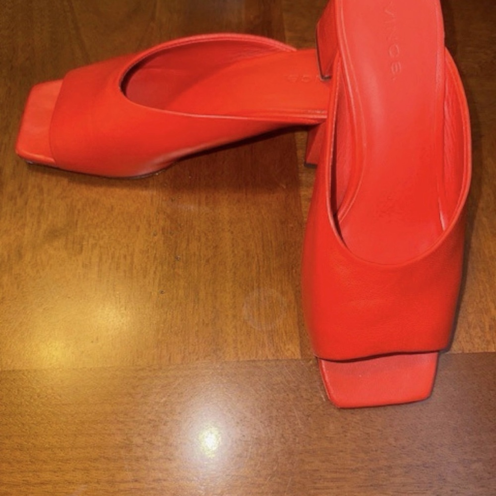 Vince Camuto Bold Red Square-Toe Heels